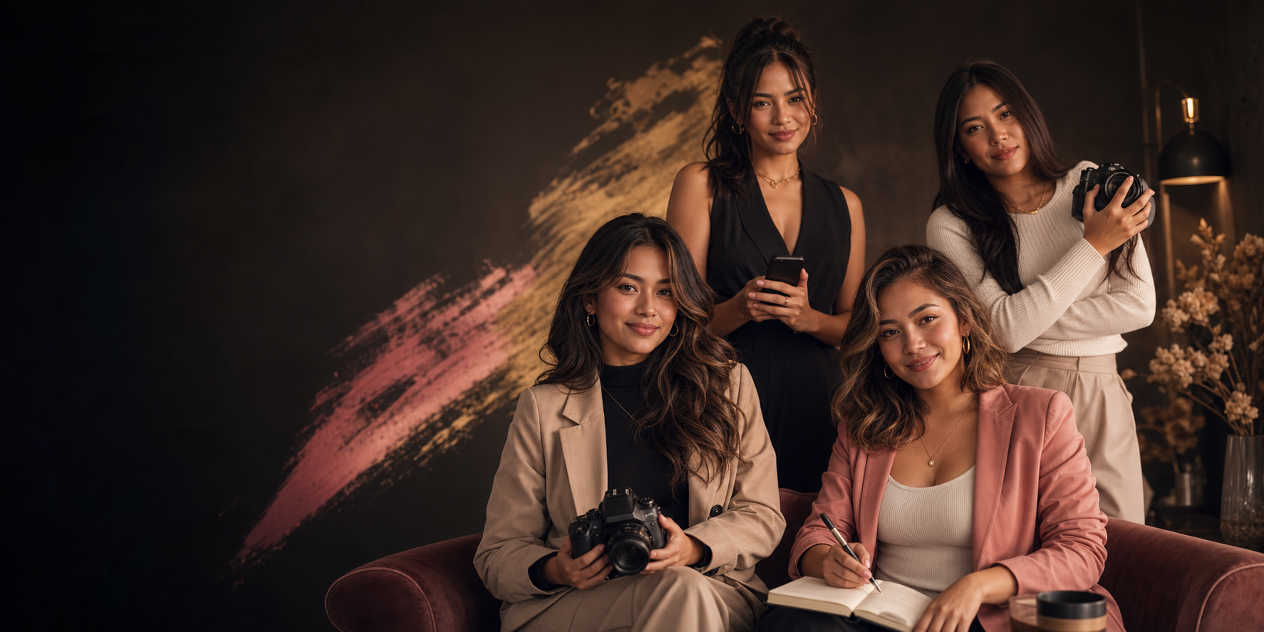 Adult Filipino creators in a studio setting